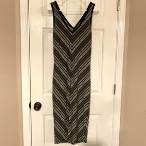 Striped tank top sweater midi dress